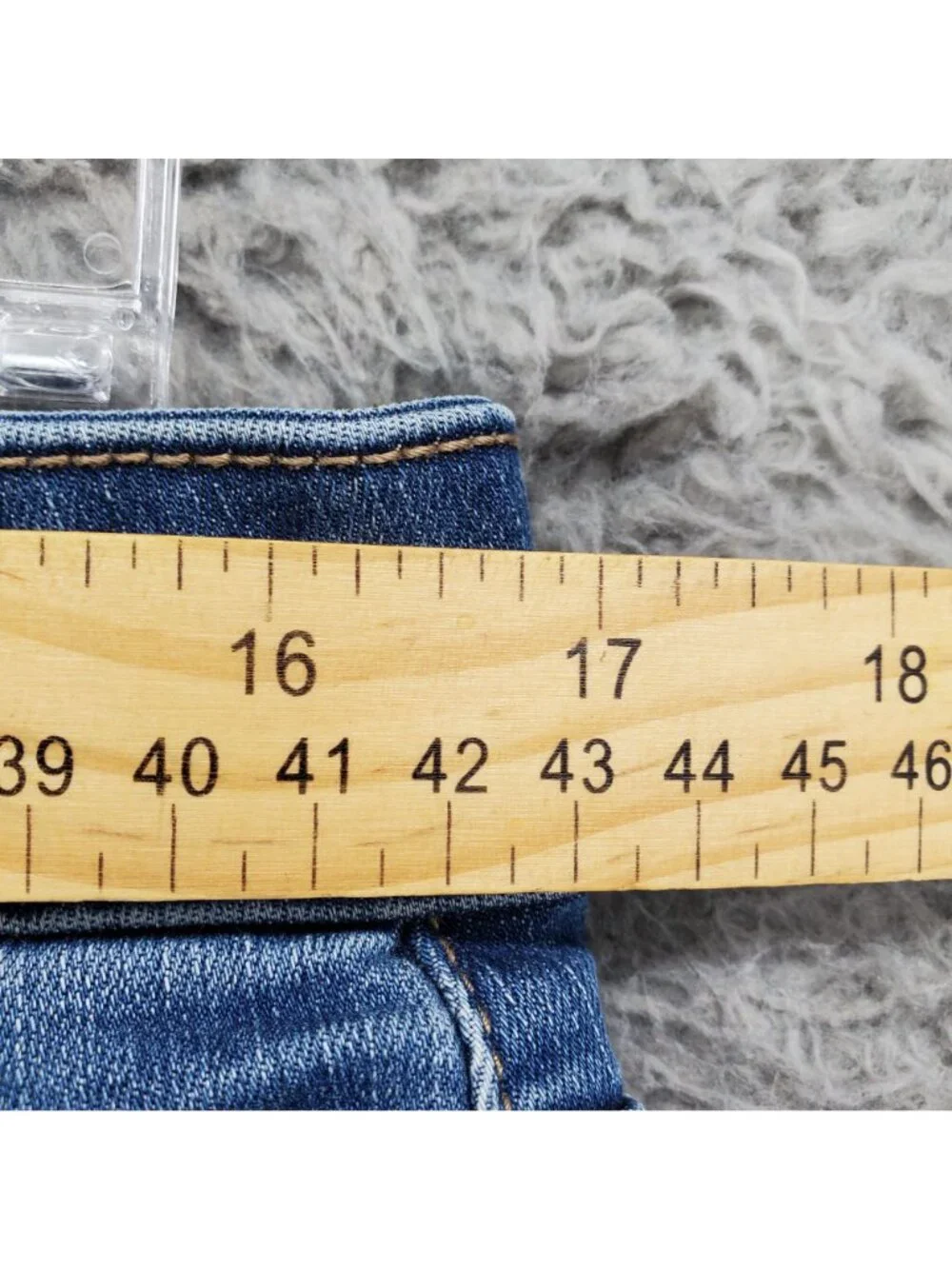 Time And Tru Shorts Womens 14 Blue Denim High Waist Distressed Cutoff *Read*